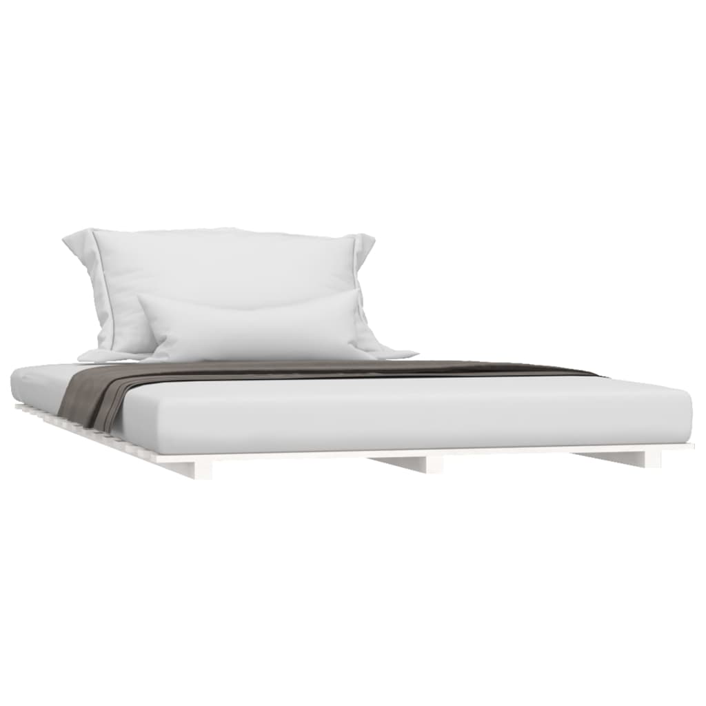 Bed Frame without Mattress White 150x200 cm Solid Wood Pine