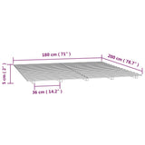 Bed Frame without Mattress 183x203 cm King Solid Wood Pine - Low Angle