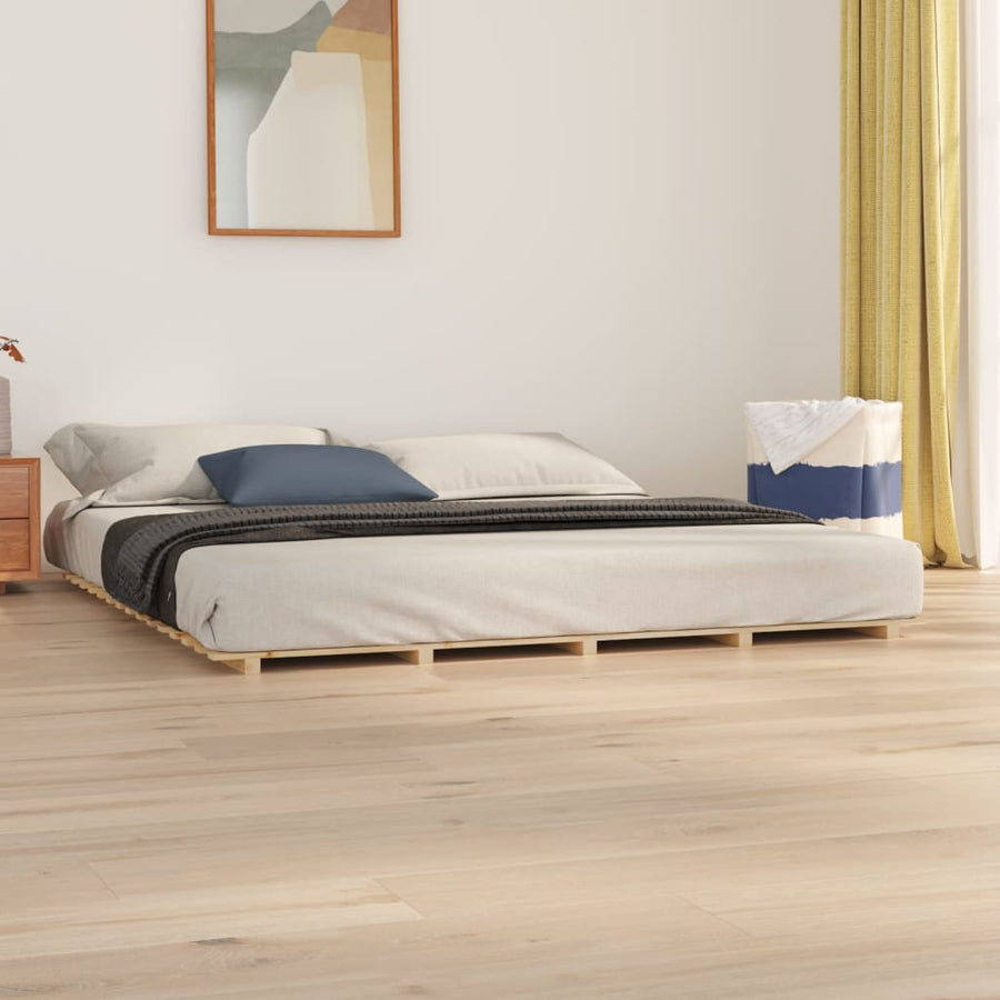 Bed Frame without Mattress 180x200 cm Solid Wood Pine