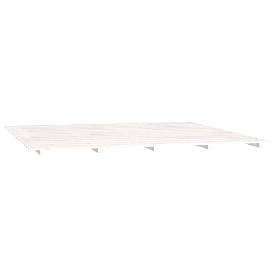 Bed Frame without Mattress White 180x200 cm Solid Wood Pine