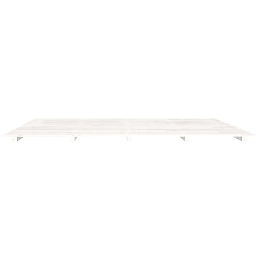 Bed Frame without Mattress White 180x200 cm Solid Wood Pine