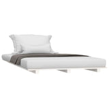 Bed Frame without Mattress White 90x190 cm Solid Wood Pine - Side View