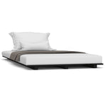 Bed Frame without Mattress Black 90x190 cm Solid Wood Pine