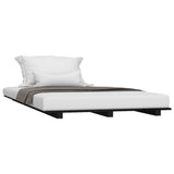 Bed Frame without Mattress Black 90x190 cm Solid Wood Pine - Side View