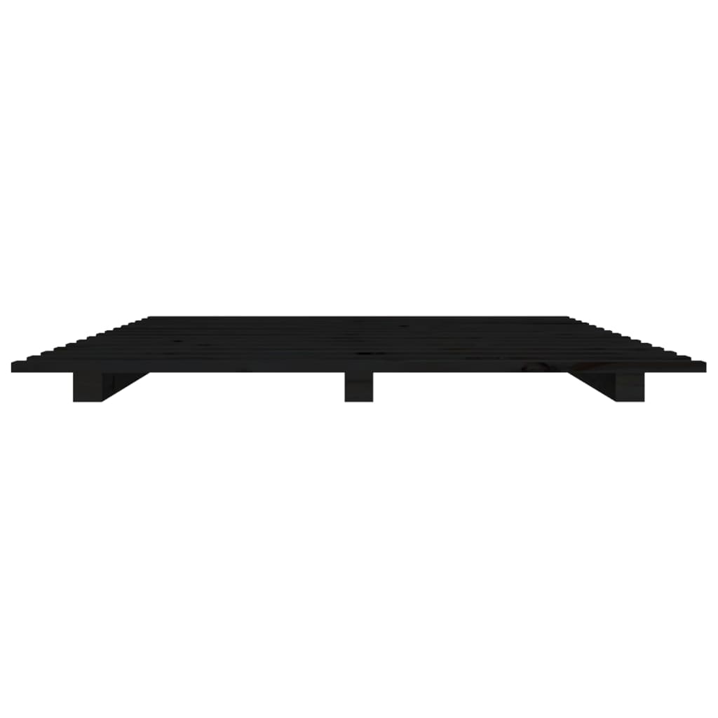 Bed Frame without Mattress Black 90x190 cm Solid Wood Pine