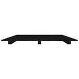 Bed Frame without Mattress Black 90x190 cm Solid Wood Pine - 45-Degree Angle