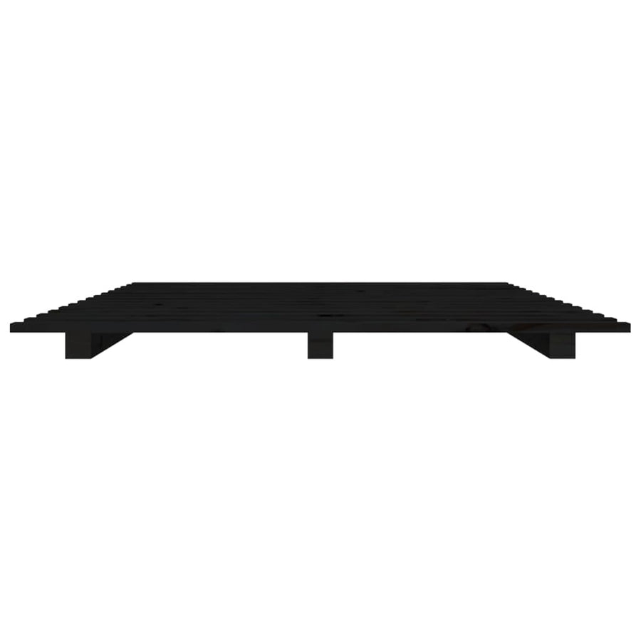 Bed Frame without Mattress Black 90x190 cm Solid Wood Pine