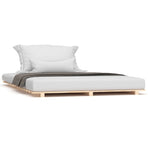 Bed Frame without Mattress 135x190 cm Solid Wood Pine