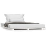 Bed Frame without Mattress White 135x190 cm Solid Wood Pine