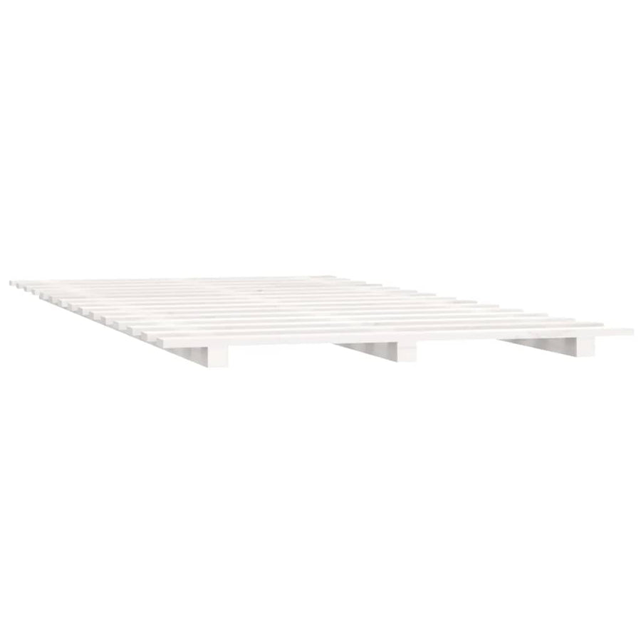 Bed Frame without Mattress White 135x190 cm Solid Wood Pine