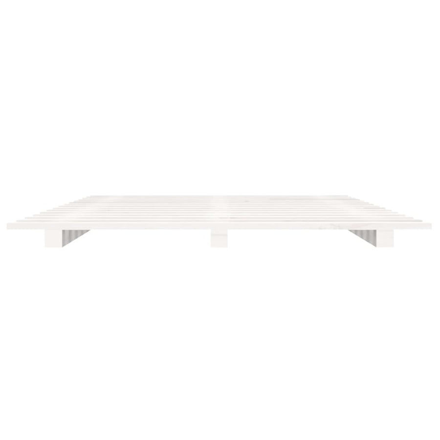 Bed Frame without Mattress White 135x190 cm Solid Wood Pine