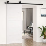 Barn Door White 80x1.8x204.5 cm Solid Wood Pine - Side View