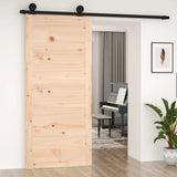 Barn Door 90x1.8x204.5 cm Solid Wood Pine - Side View