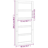 Barn Door 90x1.8x204.5 cm Solid Wood Pine - Close-Up Angle