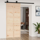 Barn Door 90x1.8x214 cm Solid Wood Pine - Side View