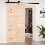Barn Door 100x1.8x214 cm Solid Wood Pine - Side View