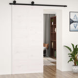 Barn Door White 100x1.8x214 cm Solid Wood Pine - Side View