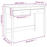Desk with Drawers White 100x50x78 cm Solid Wood Pine