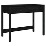 Desk with Drawers Black 100x50x78 cm Solid Wood Pine