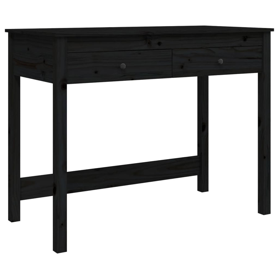 Desk with Drawers Black 100x50x78 cm Solid Wood Pine