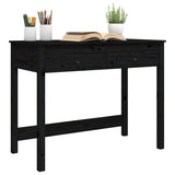 Desk with Drawers Black 100x50x78 cm Solid Wood Pine - Top-Down View