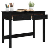 Desk with Drawers Black 100x50x78 cm Solid Wood Pine - 45-Degree Angle