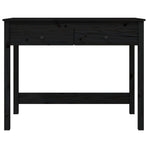 Desk with Drawers Black 100x50x78 cm Solid Wood Pine