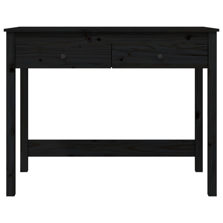Desk with Drawers Black 100x50x78 cm Solid Wood Pine