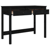 Desk with Drawers Black 100x50x78 cm Solid Wood Pine - Close-Up Angle
