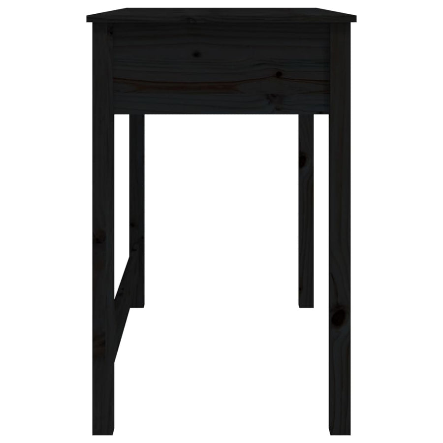 Desk with Drawers Black 100x50x78 cm Solid Wood Pine