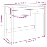 Desk with Drawers Black 100x50x78 cm Solid Wood Pine
