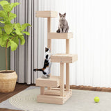 Cat Tree 45.5x49x103 cm Solid Wood Pine - Side View