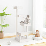 Cat Tree White 45,5x49x103 cm Solid Wood Pine