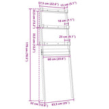 Toilet Rack 63.5x32x179 cm Solid Wood Pine - Low Angle
