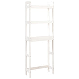 Toilet Rack White 63x26x171 cm Solid Wood Pine - Front View