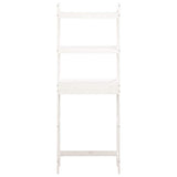 Toilet Rack White 63x26x171 cm Solid Wood Pine - Rear View