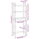 Toilet Rack White 63x26x171 cm Solid Wood Pine