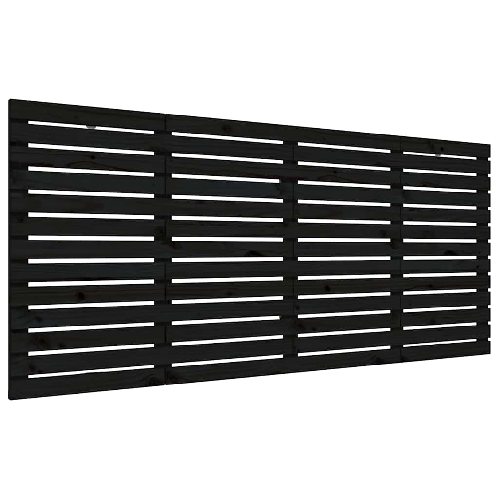 Wall Headboard Black 156 cm Solid Wood Pine