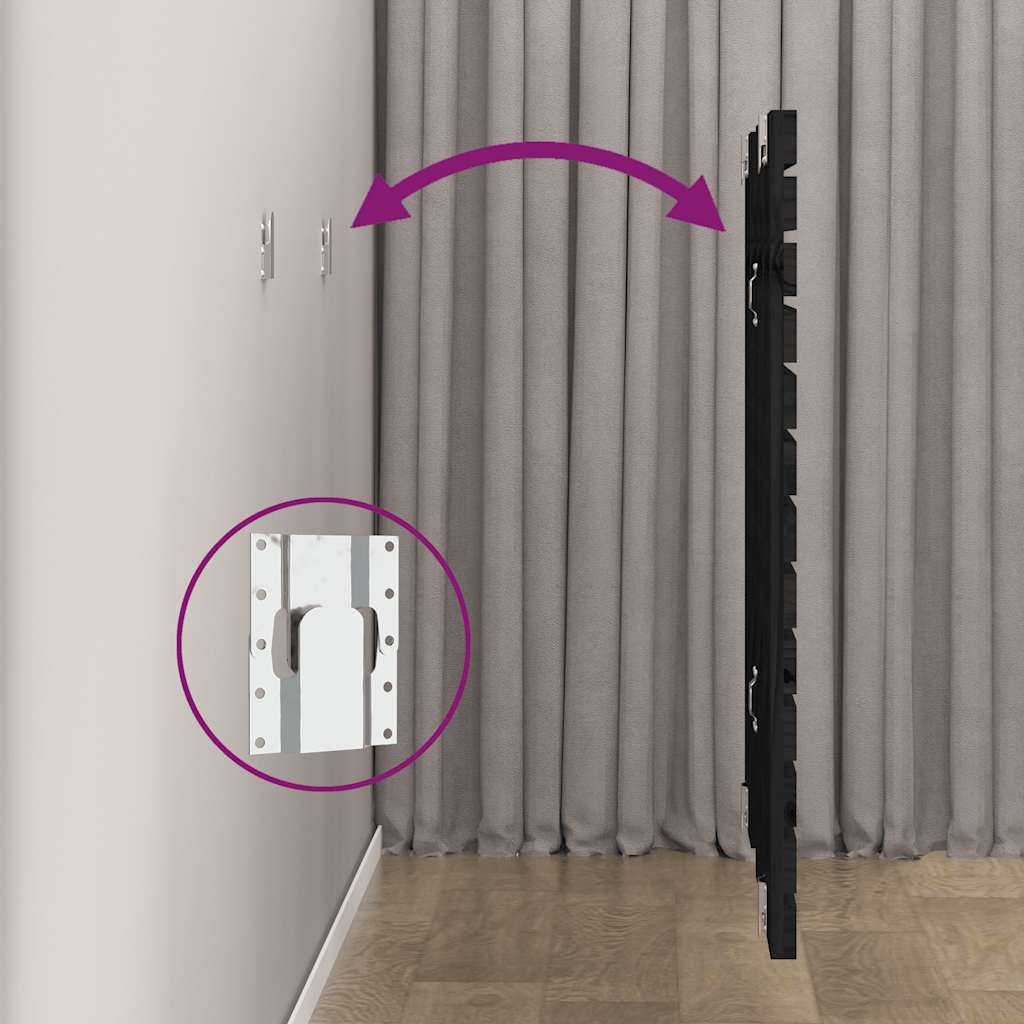 Wall Headboard Black 156 cm Solid Wood Pine