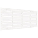 Wall Headboard White 186 cm Solid Wood Pine - Front View