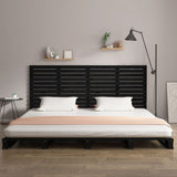 Wall Headboard Black 186 cm Solid Wood Pine - Side View
