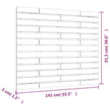 Wall Headboard White 141 cm Solid Wood Pine - Low Angle