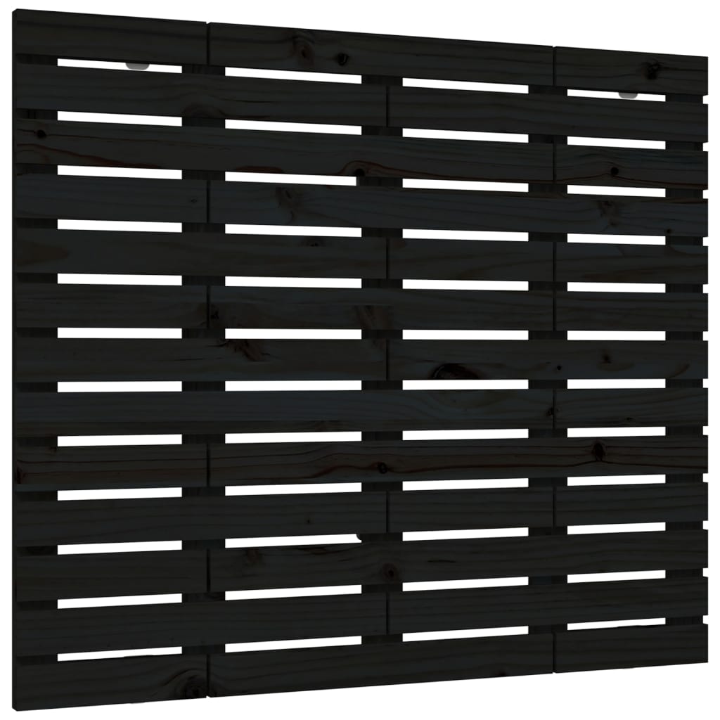 Wall Headboard Black 141 cm Solid Wood Pine