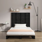 Wall Headboard Black 141 cm Solid Wood Pine - Side View