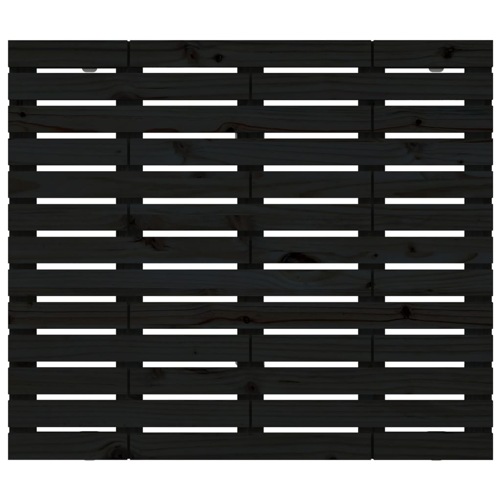 Wall Headboard Black 141 cm Solid Wood Pine