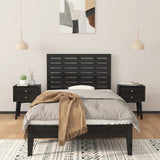 Wall Headboard Black 96 cm Solid Wood Pine - Side View