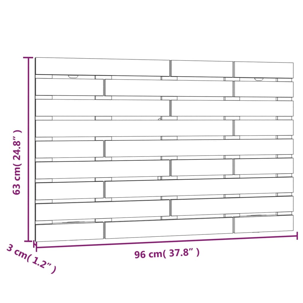 Wall Headboard Black 96 cm Solid Wood Pine