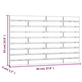 Wall Headboard Black 96 cm Solid Wood Pine