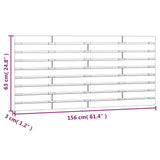 Wall Headboard White 156 cm Solid Wood Pine