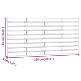 Wall Headboard White 156 cm Solid Wood Pine - Low Angle